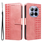 For Xiaomi Redmi Note 15 Pro 5G (Global) Leather Case Wallet Stand Grids Imprinted Phone Cover with Strap