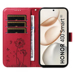 For Honor 400 Smart 4G Leather Wallet Case with Strap Dandelion Imprint Phone Stand Cover