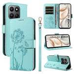 For Honor 400 Smart 4G Leather Wallet Case with Strap Dandelion Imprint Phone Stand Cover