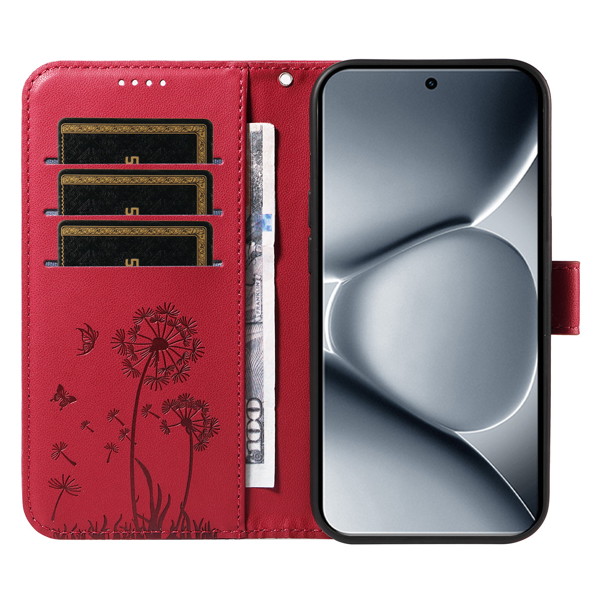 For Xiaomi Poco M8 Pro 5G / Redmi Note 15 Pro+ 5G (Global) Leather Wallet Case with Strap Dandelion Imprint Phone Stand Cover