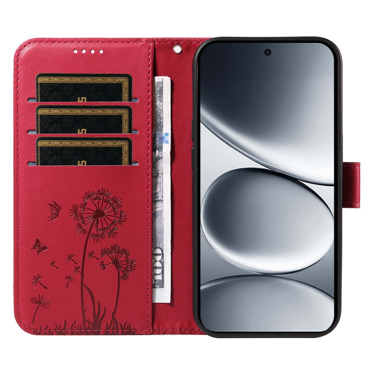 For Xiaomi Redmi Note 15 Pro 5G (Global) Leather Wallet Case with Strap Dandelion Imprint Phone Stand Cover