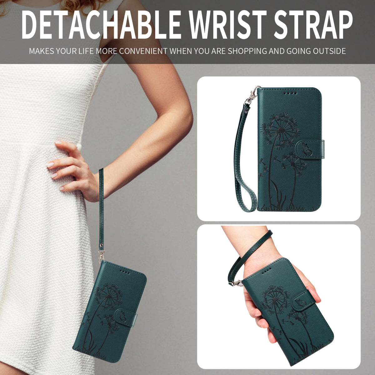 For Xiaomi Poco M8 5G / Redmi Note 15 5G (Global) Leather Wallet Case with Strap Dandelion Imprint Phone Stand Cover