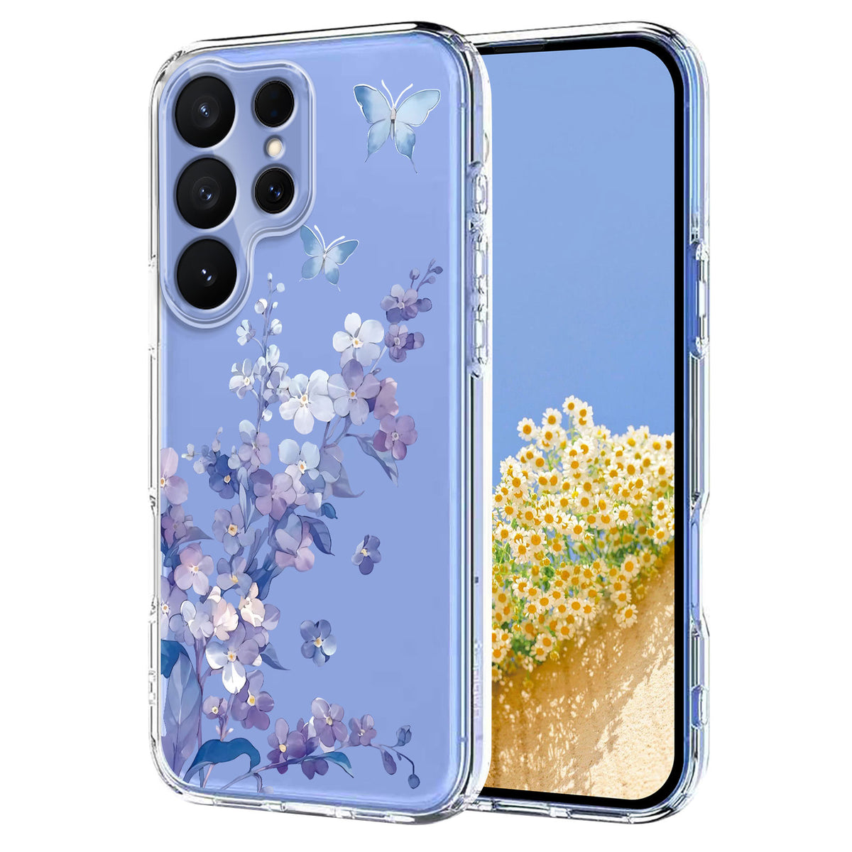 For Samsung Galaxy S26 Ultra Case Butterfly Floral Pattern Printing TPU Phone Back Cover
