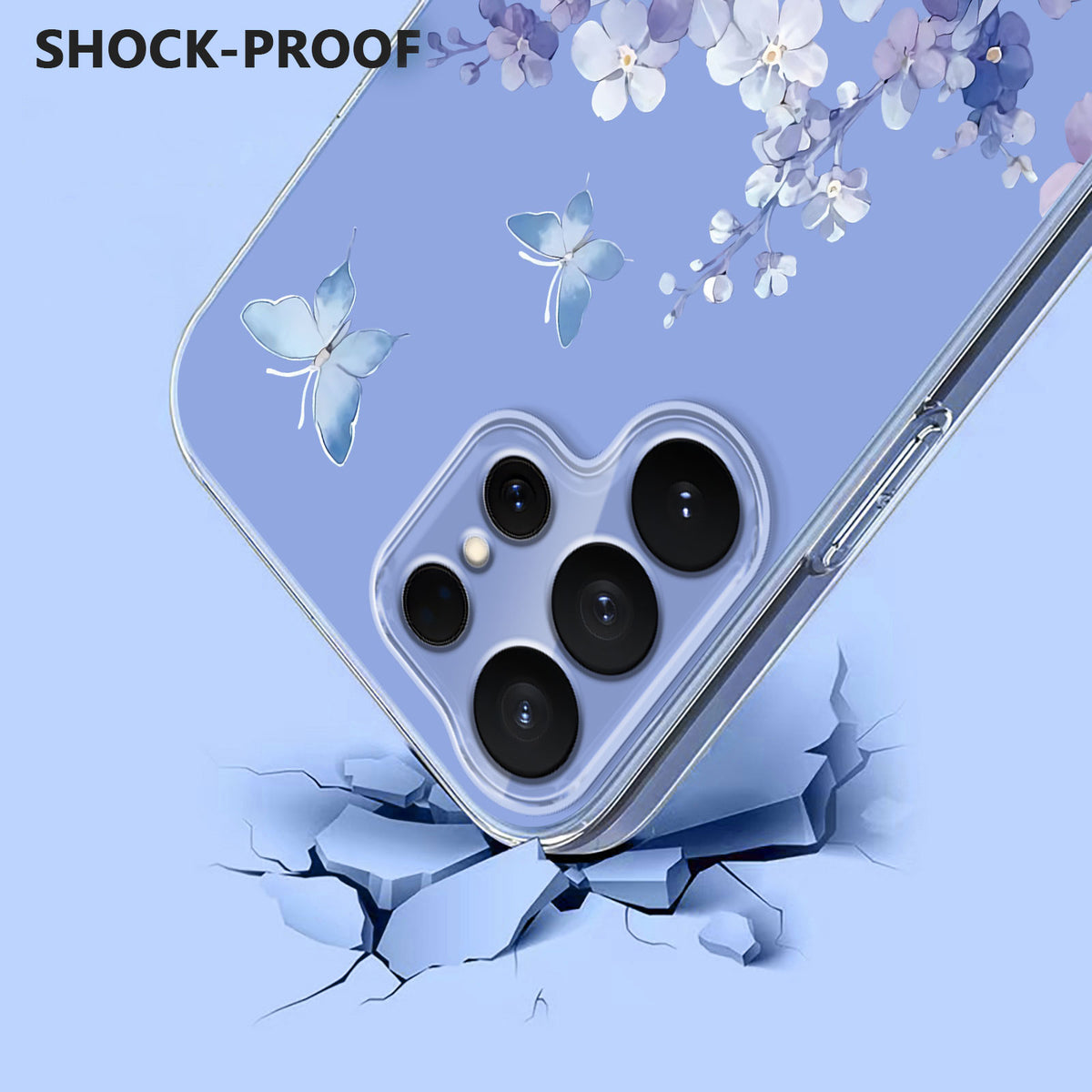 For Samsung Galaxy S26 Ultra Case Butterfly Floral Pattern Printing TPU Phone Back Cover
