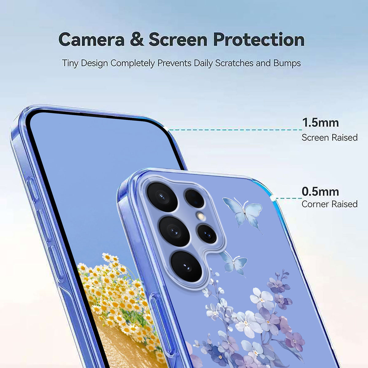 For Samsung Galaxy S26 Ultra Case Butterfly Floral Pattern Printing TPU Phone Back Cover