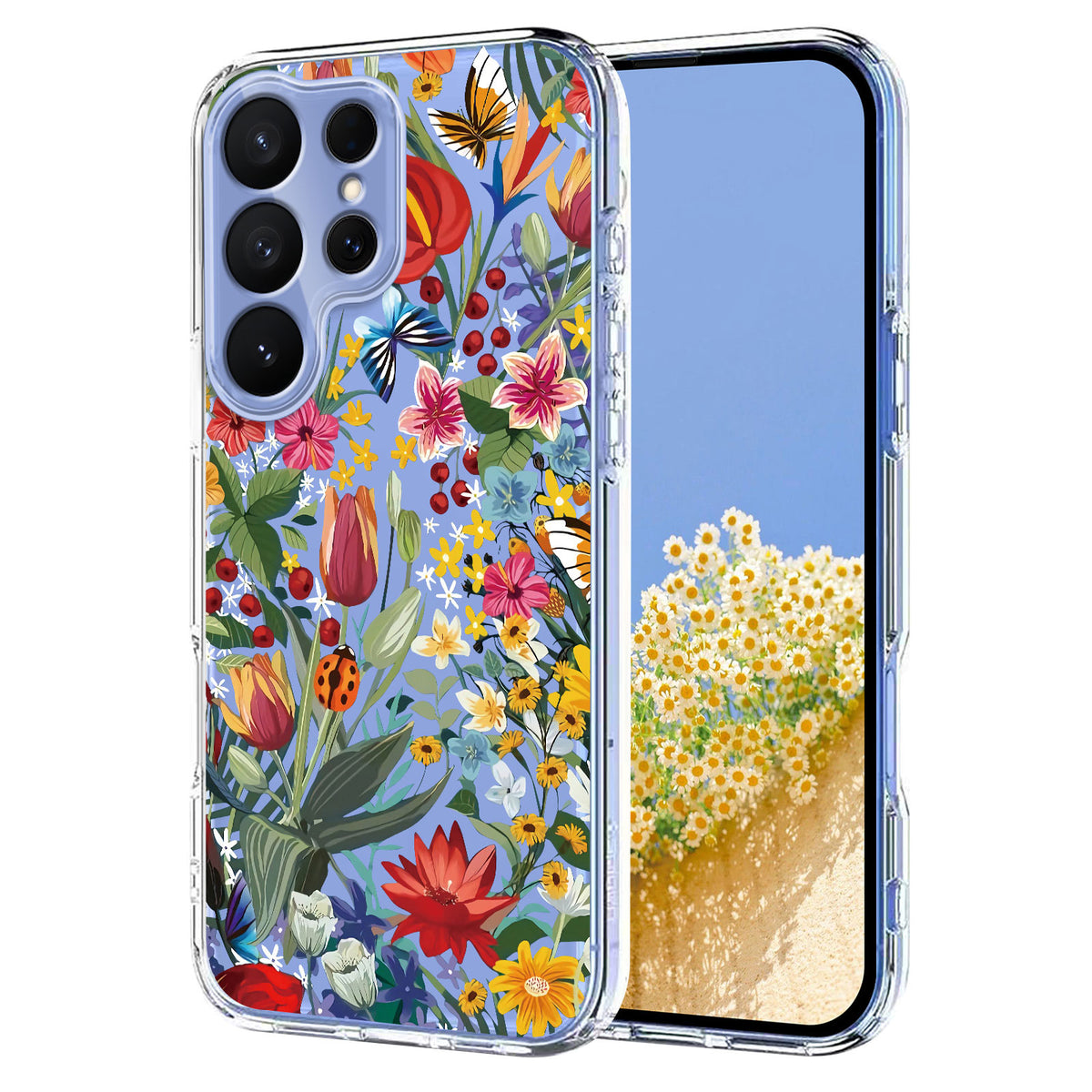 For Samsung Galaxy S26 Ultra Case Butterfly Floral Pattern Printing TPU Phone Back Cover
