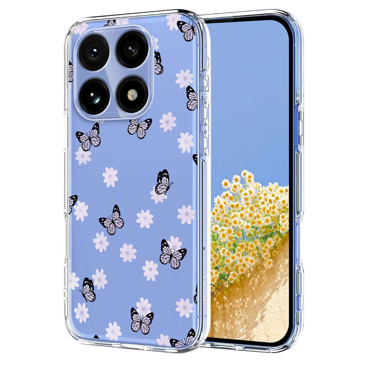 For Xiaomi 15T Case Butterfly Floral Pattern Printing TPU Phone Back Cover