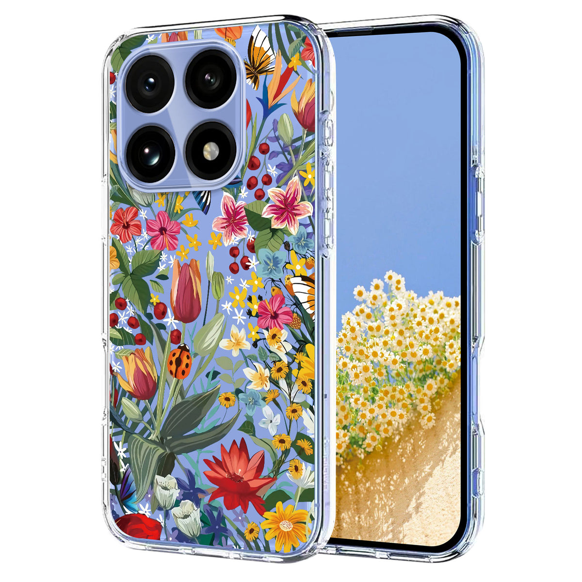 For Xiaomi 15T Case Butterfly Floral Pattern Printing TPU Phone Back Cover