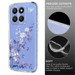 Til Honor 400 Smart 4G / Honor 400 Smart 5G Cover med sommerfugle- og blomstermønster, trykt TPU-telefonbagcover