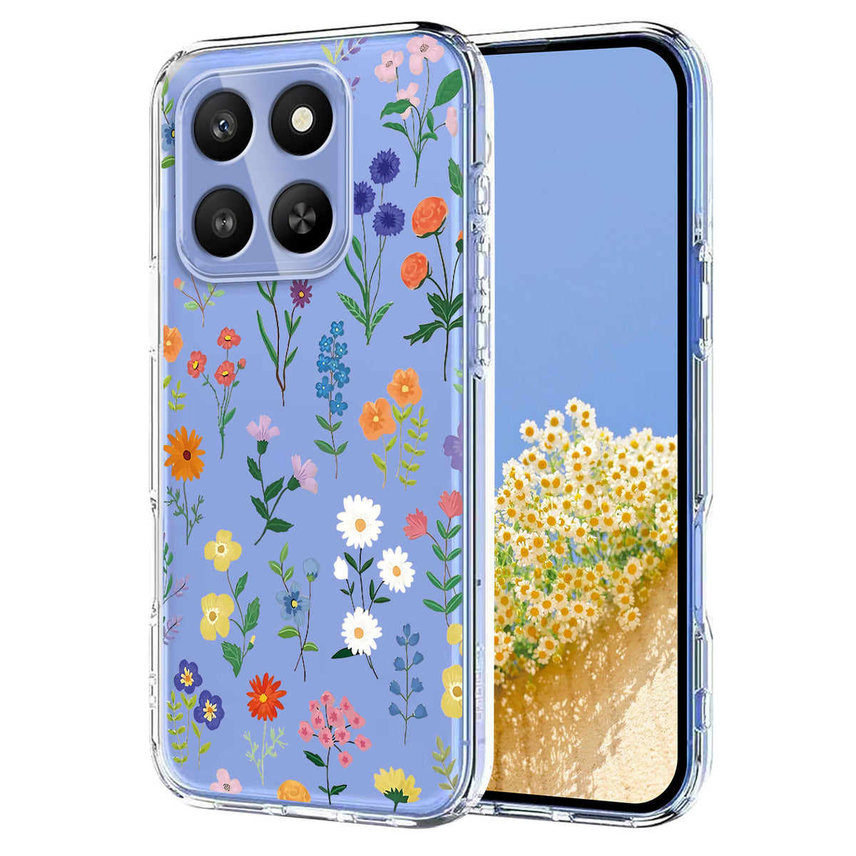 For Honor 400 Smart 4G / Honor 400 Smart 5G Case Butterfly Floral Pattern Printing TPU Phone Back Cover