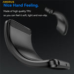 AMORUS For Samsung Galaxy S24 Ultra Case Carbon Fiber Texture Brushed Protective Phone Cover