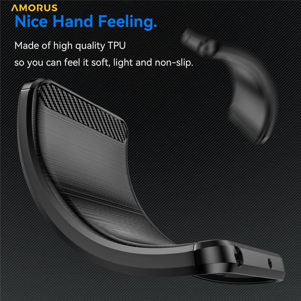 AMORUS For Samsung Galaxy S24 Ultra Case Carbon Fiber Texture Brushed Protective Phone Cover
