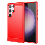AMORUS For Samsung Galaxy S24 Ultra Case Carbon Fiber Texture Brushed Protective Phone Cover