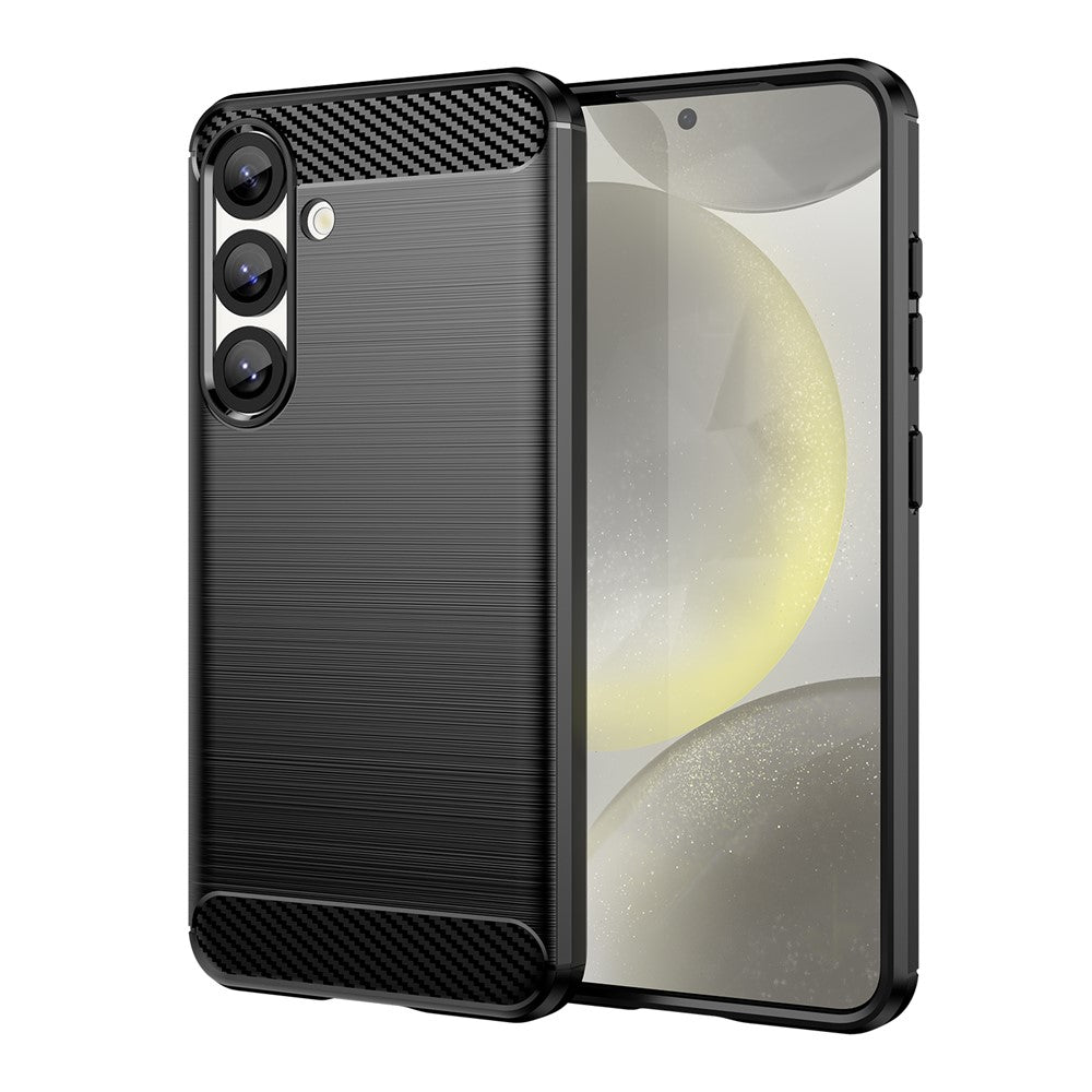 AMORUS For Samsung Galaxy S25+  /  S24+ Case Carbon Fiber Texture Brushed Protective Phone Cover