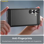 AMORUS For Samsung Galaxy S25+  /  S24+ Case Carbon Fiber Texture Brushed Protective Phone Cover