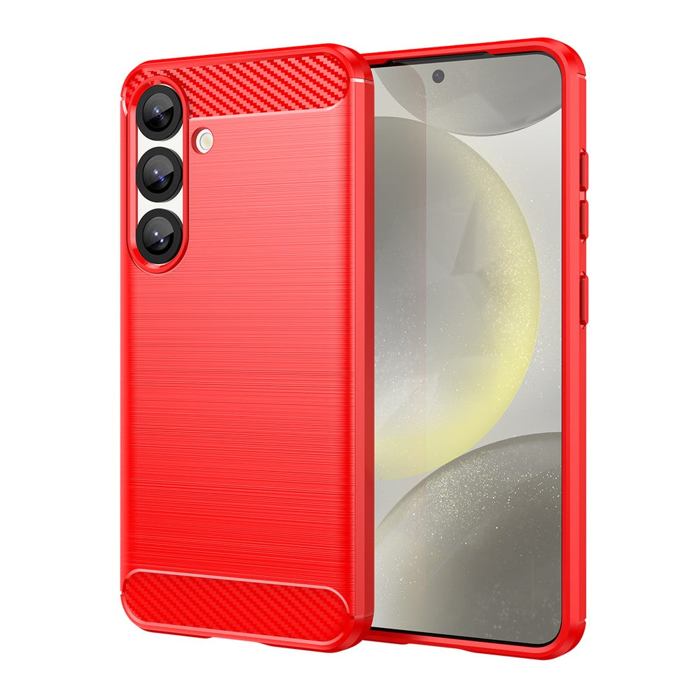 AMORUS For Samsung Galaxy S25+  /  S24+ Case Carbon Fiber Texture Brushed Protective Phone Cover