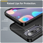 AMORUS Bakskal till Samsung Galaxy F36 5G / M36 5G / F16 5G / M16 5G Kolfiberstruktur Borstad Skyddande mobilskal