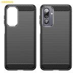 AMORUS Bakskal till Samsung Galaxy F36 5G / M36 5G / F16 5G / M16 5G Kolfiberstruktur Borstad Skyddande mobilskal
