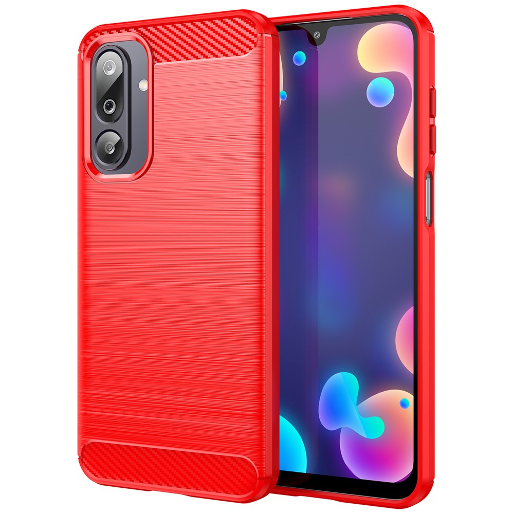 AMORUS Bakskal till Samsung Galaxy F36 5G / M36 5G / F16 5G / M16 5G Kolfiberstruktur Borstad Skyddande mobilskal