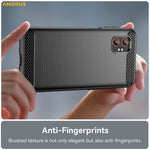AMORUS For Samsung Galaxy XCover7 Pro Case Carbon Fiber Texture Brushed Protective Phone Cover