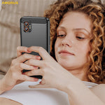 AMORUS For Samsung Galaxy XCover7 Pro Case Carbon Fiber Texture Brushed Protective Phone Cover