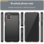 AMORUS For Samsung Galaxy XCover7 Pro Case Carbon Fiber Texture Brushed Protective Phone Cover
