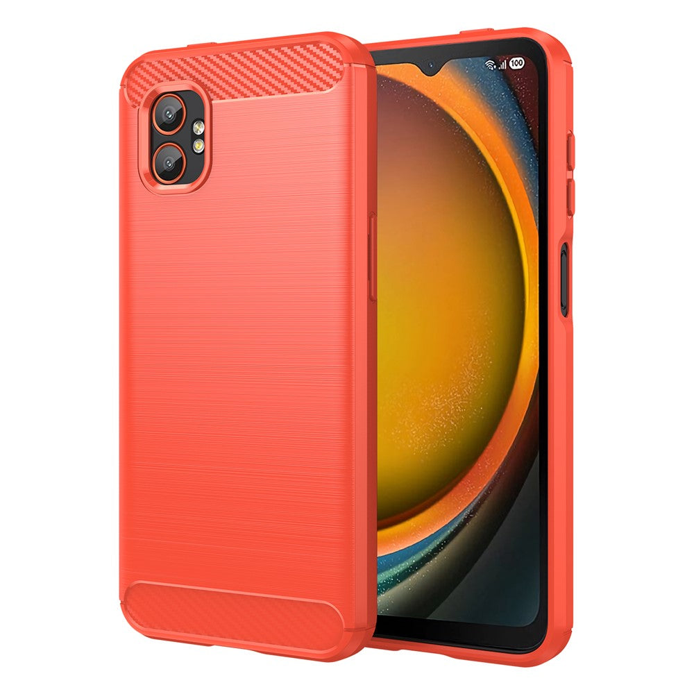 AMORUS For Samsung Galaxy XCover7 Pro Case Carbon Fiber Texture Brushed Protective Phone Cover