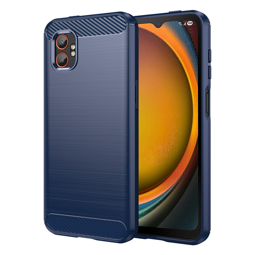 AMORUS For Samsung Galaxy XCover7 Pro Case Carbon Fiber Texture Brushed Protective Phone Cover