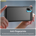 AMORUS beskyttende mobilcover med børstet kulfiberstruktur til Samsung Galaxy M06 5G / F06 5G
