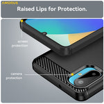 AMORUS beskyttende mobilcover med børstet kulfiberstruktur til Samsung Galaxy M06 5G / F06 5G
