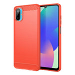 AMORUS beskyttende mobilcover med børstet kulfiberstruktur til Samsung Galaxy M06 5G / F06 5G
