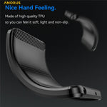 AMORUS For iPhone 15 Pro Case Carbon Fiber Texture Brushed Protective Phone Cover
