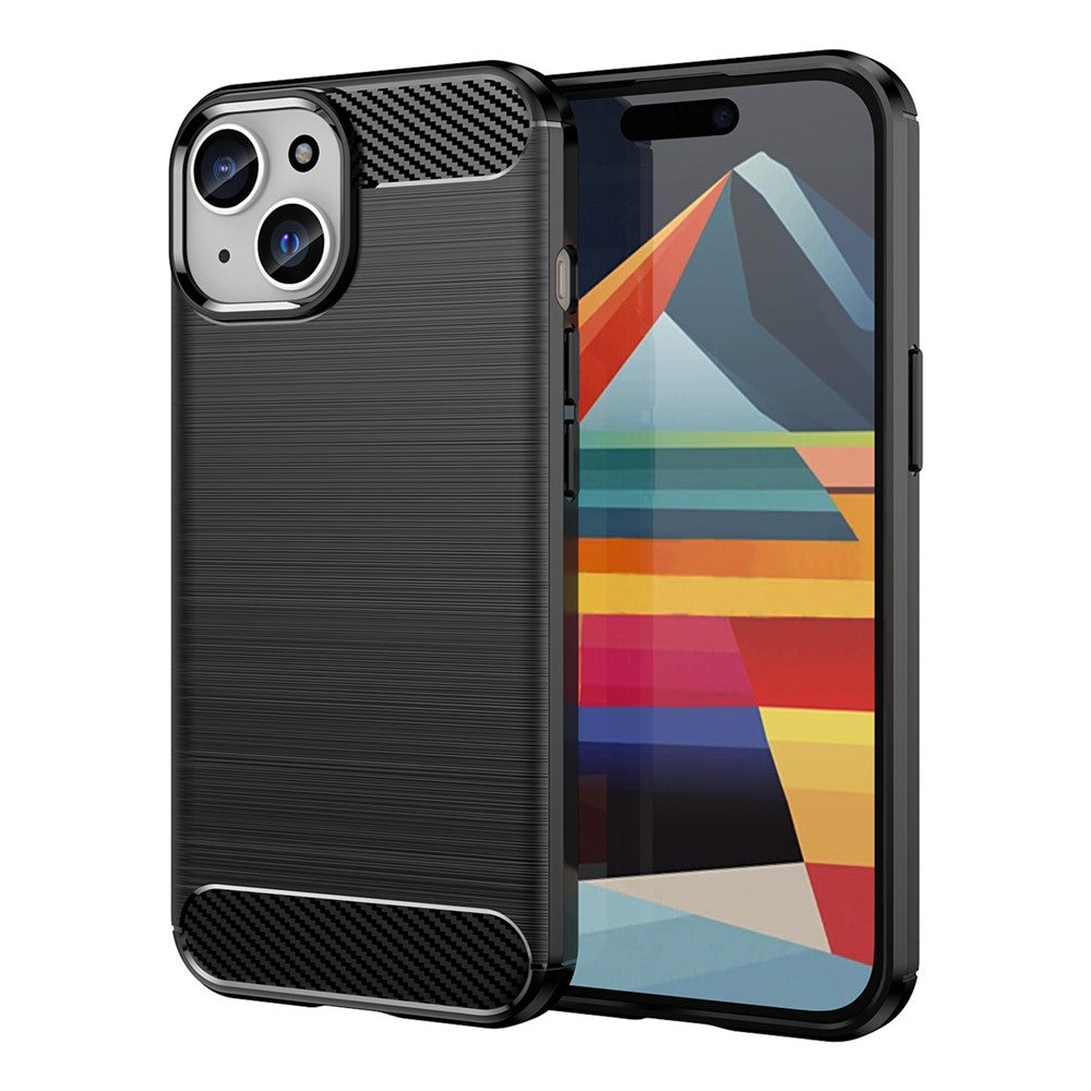 AMORUS For iPhone 15 Case Carbon Fiber Texture Brushed Protective Phone Cover