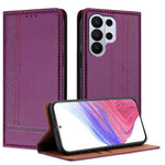 For Samsung Galaxy S26 Ultra Case L-Shaped Grid Pattern Leather Stand Phone Cover with Card Slots
