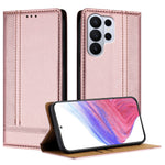 For Samsung Galaxy S26 Ultra Case L-Shaped Grid Pattern Leather Stand Phone Cover with Card Slots