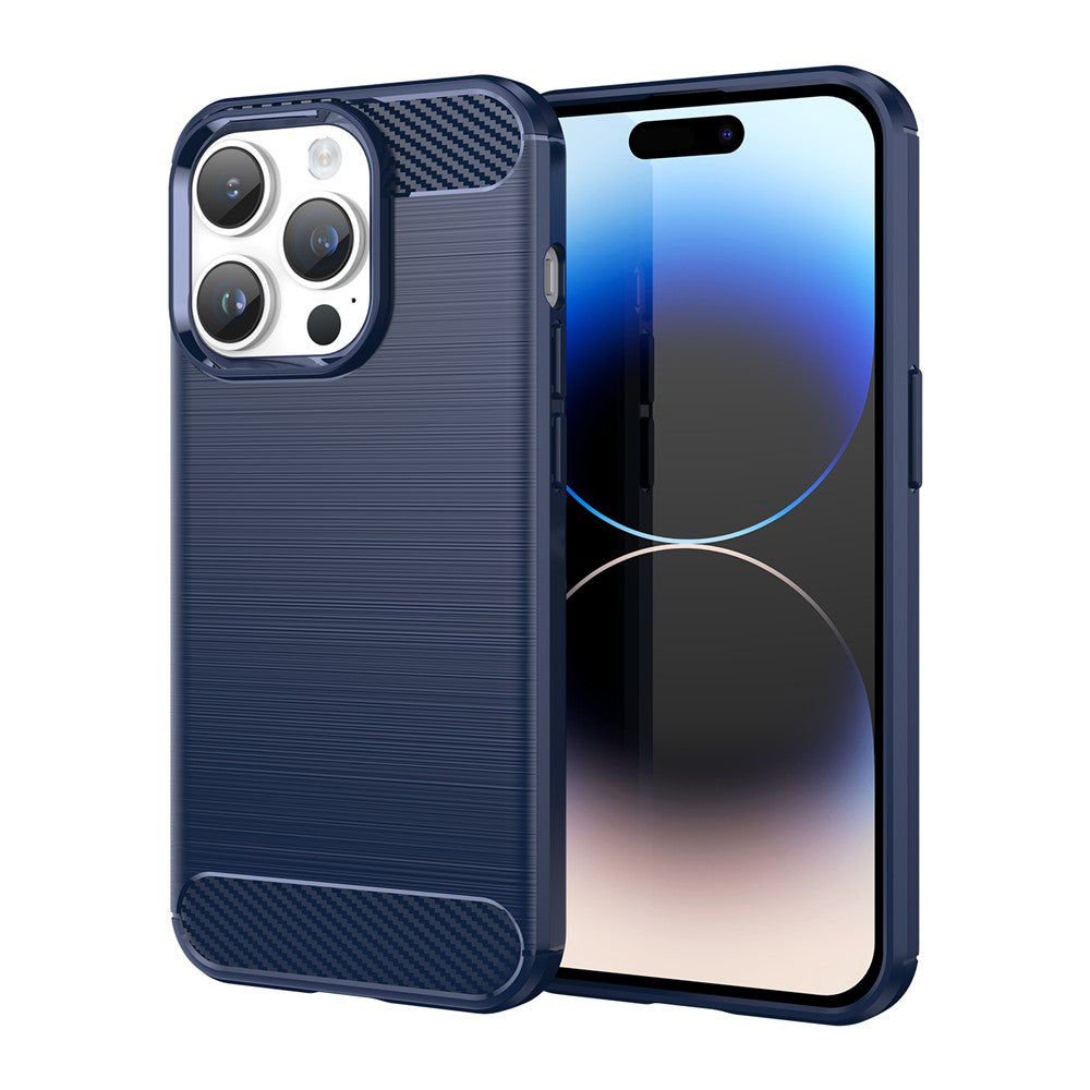 AMORUS For iPhone 14 Pro Max Case Carbon Fiber Texture Brushed Protective Phone Cover