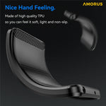 AMORUS For iPhone 14 Plus Case Carbon Fiber Texture Brushed Protective Phone Cover
