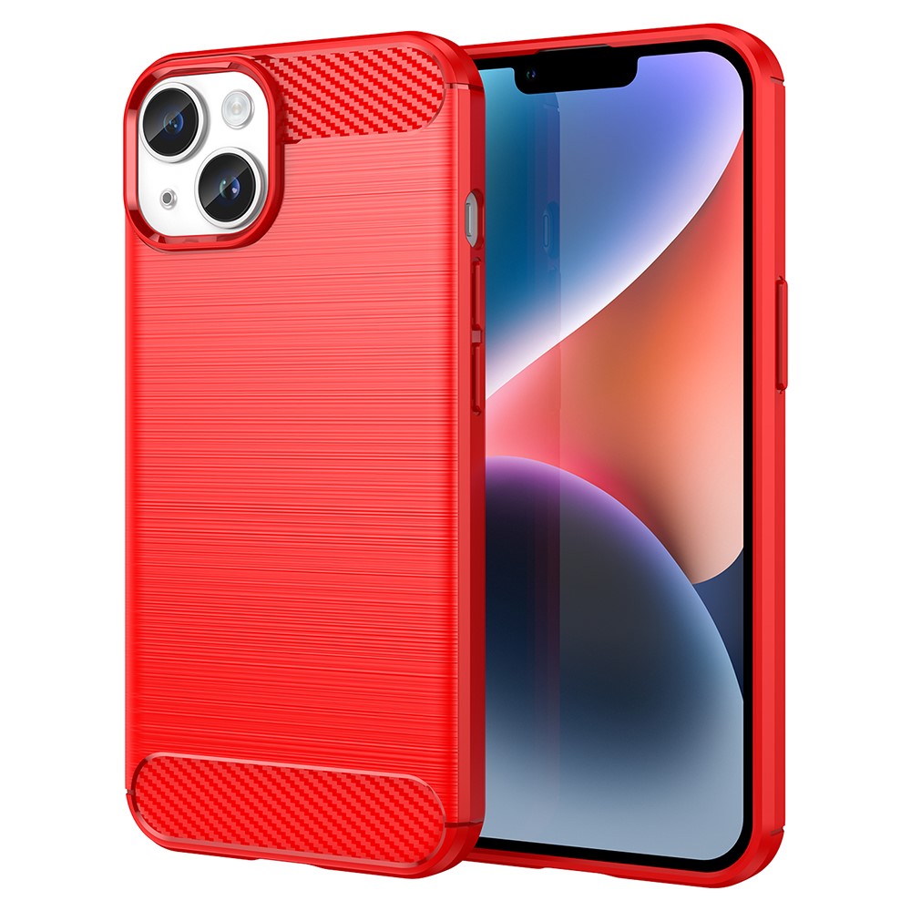 AMORUS For iPhone 14 Plus Case Carbon Fiber Texture Brushed Protective Phone Cover