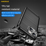 AMORUS For iPhone 13 mini Case Carbon Fiber Texture Brushed Protective Phone Cover