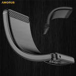 AMORUS For iPhone 13 mini Case Carbon Fiber Texture Brushed Protective Phone Cover