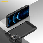 AMORUS For iPhone 13 mini Case Carbon Fiber Texture Brushed Protective Phone Cover