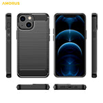 AMORUS For iPhone 13 mini Case Carbon Fiber Texture Brushed Protective Phone Cover
