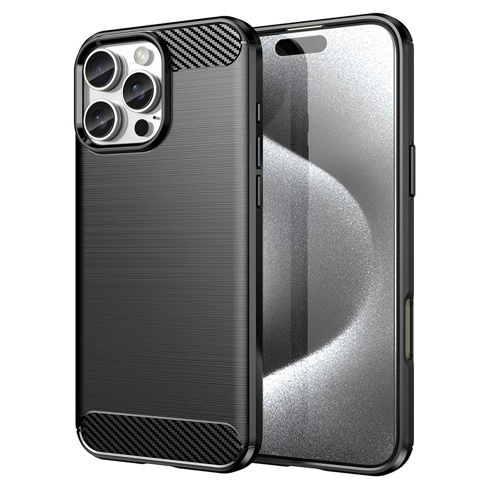 AMORUS For iPhone 16 Pro Max Case Carbon Fiber Texture Brushed Protective Phone Cover