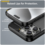 AMORUS For iPhone 16 Pro Max Case Carbon Fiber Texture Brushed Protective Phone Cover