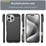 AMORUS For iPhone 16 Pro Max Case Carbon Fiber Texture Brushed Protective Phone Cover
