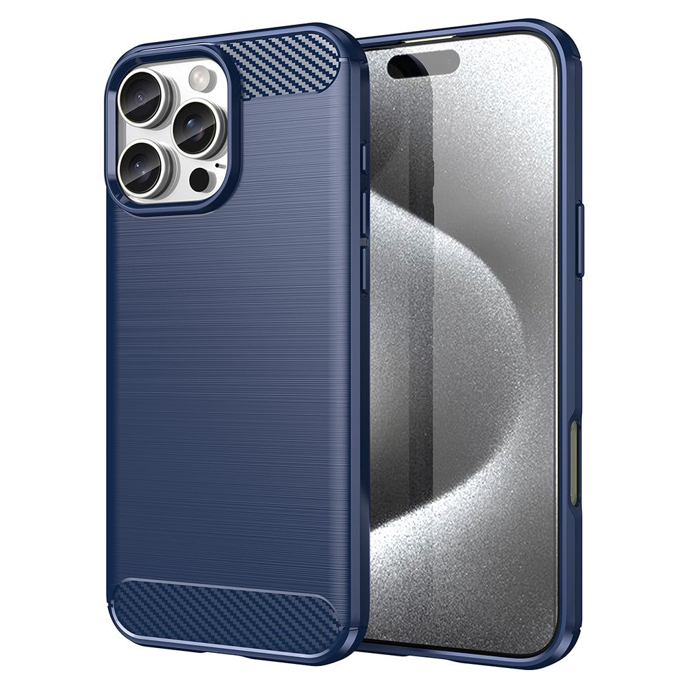 AMORUS For iPhone 16 Pro Max Case Carbon Fiber Texture Brushed Protective Phone Cover
