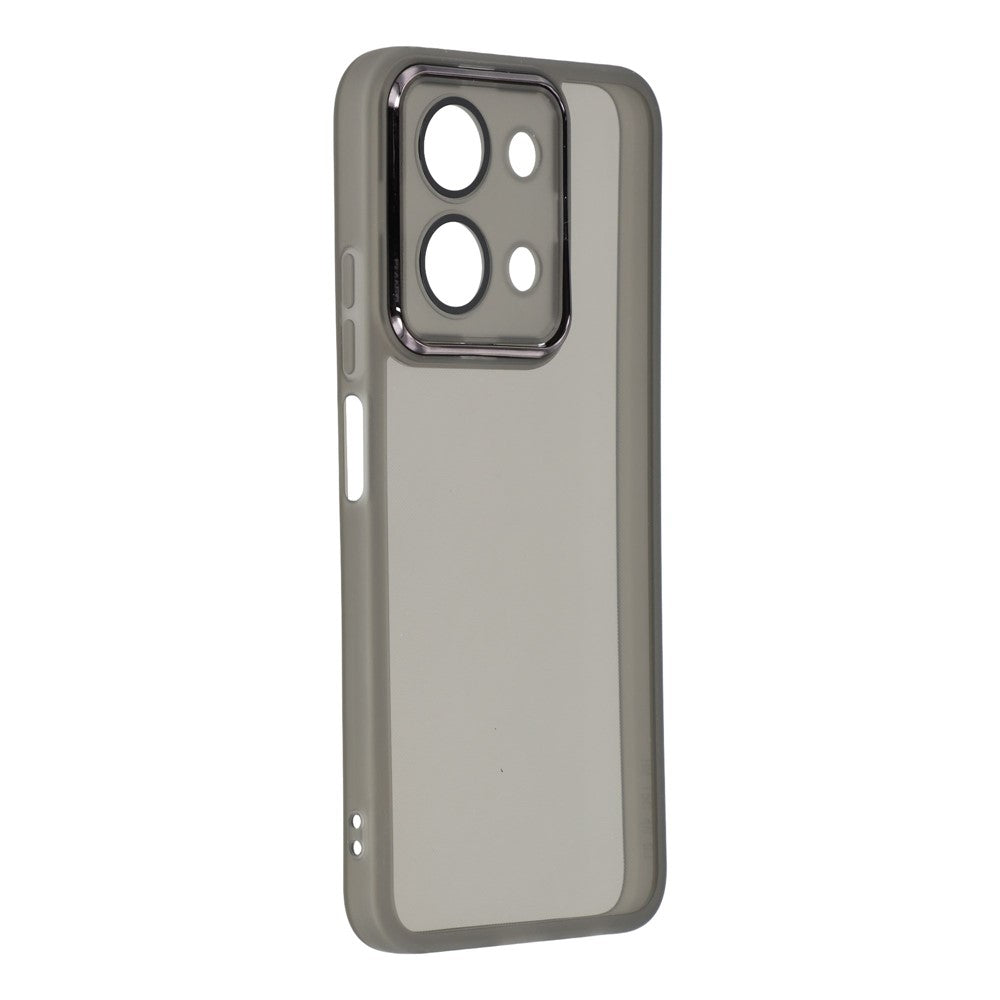 For Xiaomi Redmi 15C 4G (Global) (171mm) / Poco C85 4G (171mm) Case Electroplated Camera Frame TPU Phone Cover - Transparent Black