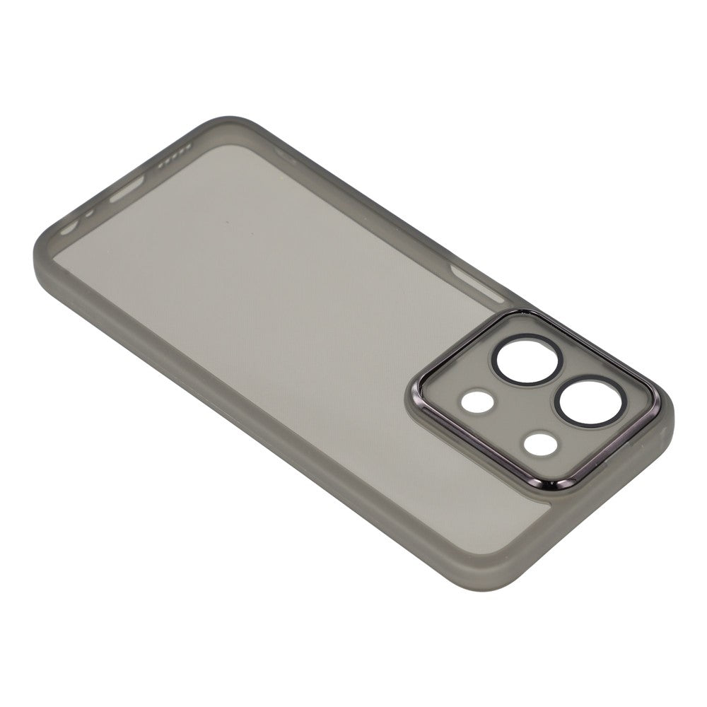 For Xiaomi Redmi 15C 4G (Global) (171mm) / Poco C85 4G (171mm) Case Electroplated Camera Frame TPU Phone Cover - Transparent Black