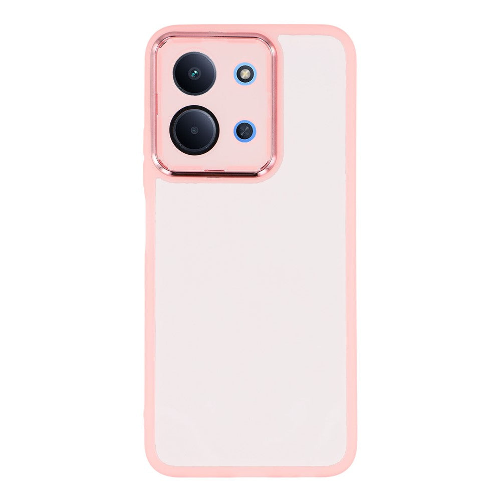 For Xiaomi Redmi 15C 4G (Global) (171mm) / Poco C85 4G (171mm) Case Electroplated Camera Frame TPU Phone Cover - Transparent Black