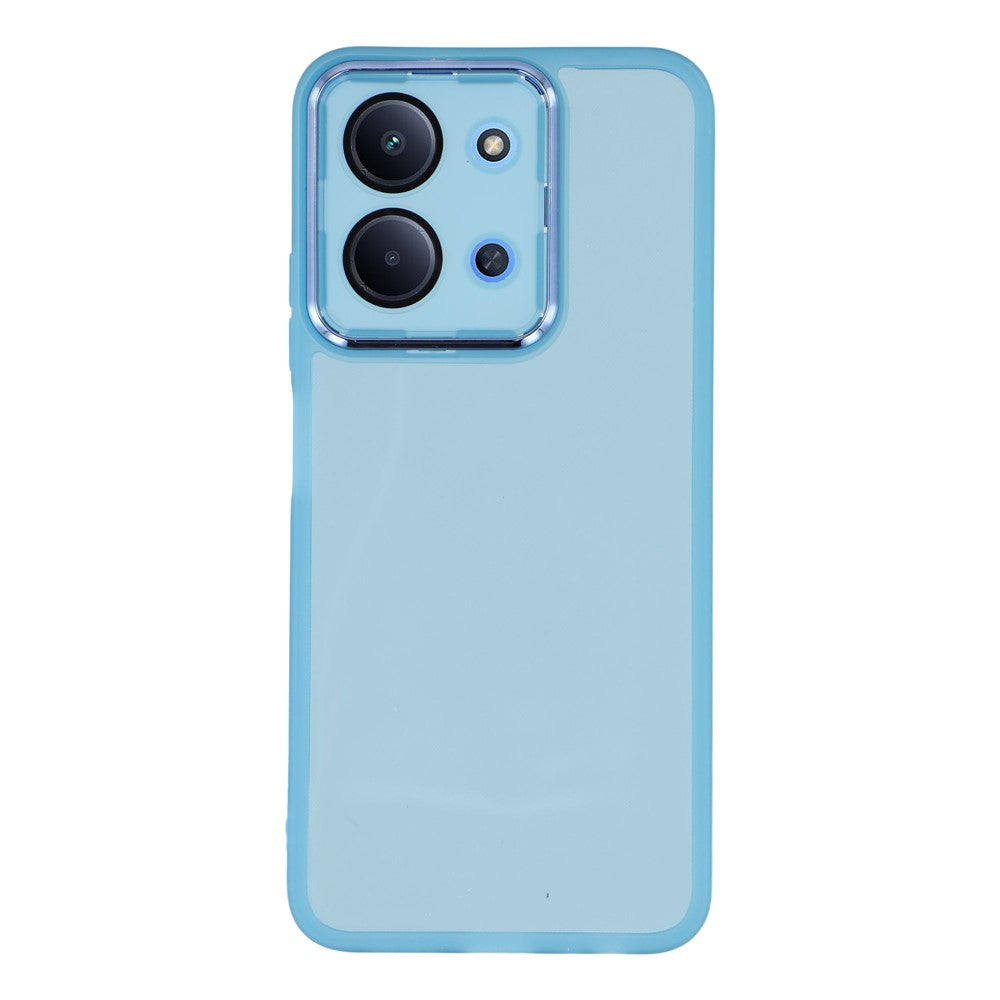 For Xiaomi Redmi 15C 4G (Global) (171mm) / Poco C85 4G (171mm) Case Electroplated Camera Frame TPU Phone Cover - Transparent Black